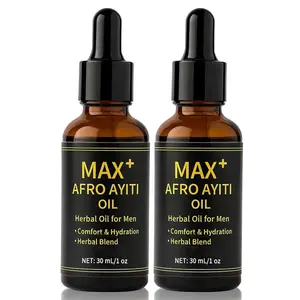 Max+ Afro-Inspired Men's 30ml Herbal Hair Oil, Natural Plant-Based Haircare Elixir, Lightweight Moisturizing & Hydrating Hair Treatment, Summer Vibes Daily Hair Care