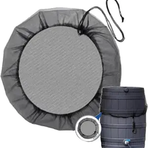 Rainwater Collection Bucket Lid with Pull Cord, Prevents Leaves & Debris Entry, Durable Net Cover for Rain Barrel, Essential Gardening Tool