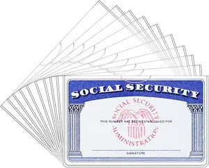 6 Pack Card Protector Holder Social Security, Medicare, Credit & Driver's License Sleeve 3.8x2.32in