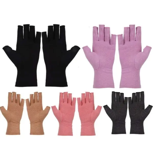 5 Pairs Arthritis Compression Gloves Fingerless Compression Glove Pain Relief Glove for Arthritis Men Women(Medium) Healthcare Tool