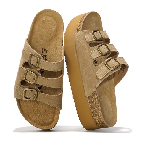 Project Cloud Women's Genuine Suede Wedge Sandals | Casual Summer Walking Footwear | Memory Foam | Lightweight Non-Slip – Dyan