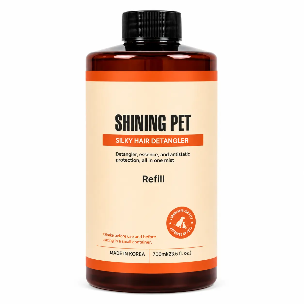 Shining Pet Silky Hair Detangler Refill Size For Pets Shiny Coat - Made in Korea 23.6 oz