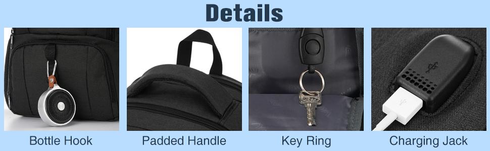 kadilong 15 Inch Laptop Backpack, Large Capacity Backpack with USB Charging Port & Headphone Jack, Water Resistant Multi-compartment Bookbag for Teens, College Students, Working Adults, School, Work, Office, Business Trips, Travel & Daily Commute