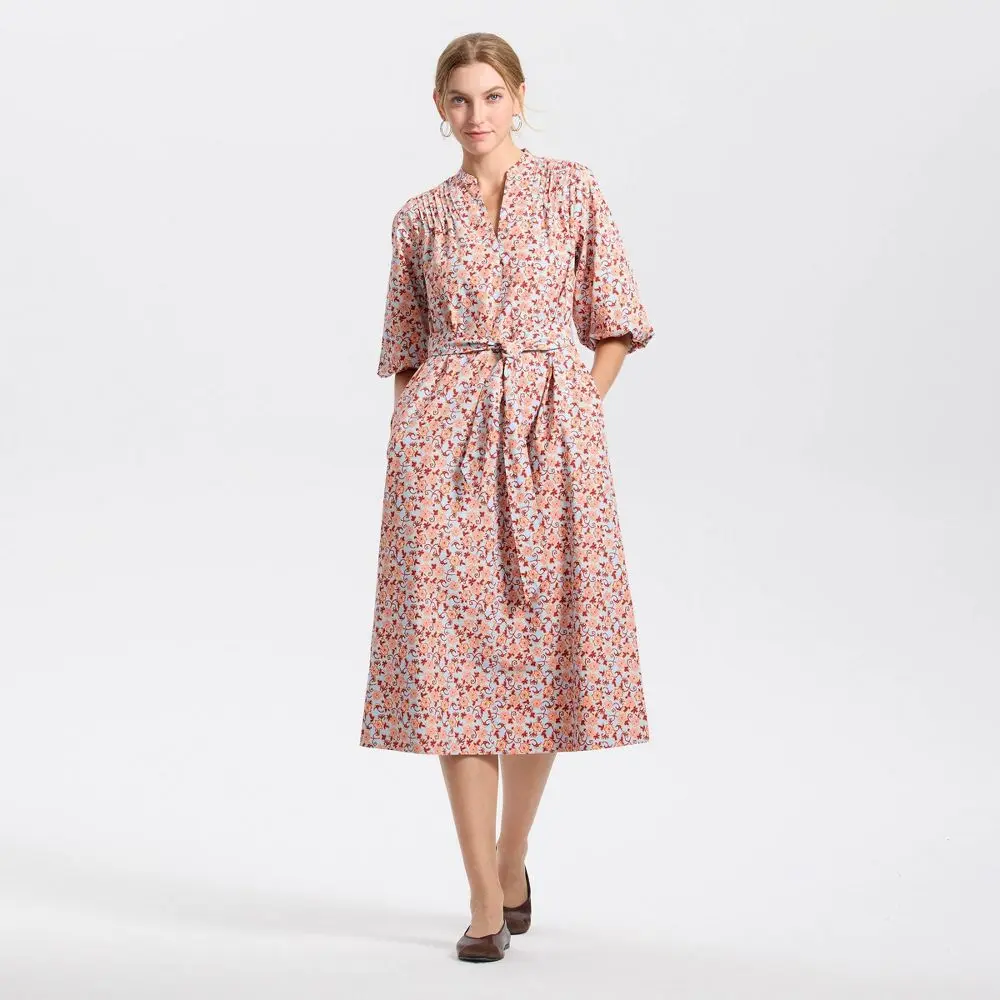 Women's Puff Elbow Sleeve Midi Shirtdress - Universal