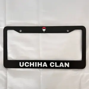FunPlatesHub, Naruto Sasuke anime fans, Uchiha clan ,Stainless Steel U.S. License Plate Frame, car accessories, Black
