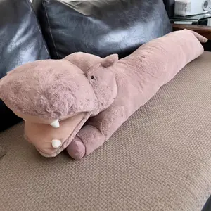 48 Inch Plush Super Soft Fluffy Hippo Stuffed Animal Toy, Soft Hippo Body Pillow for Bedroom Sofa, Perfect Holiday Gift for Adults