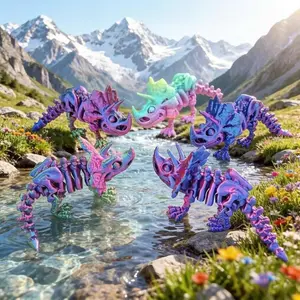 Articulated Crystal Triceratops,3D Printed Desktop Ornament, Flexible Dinosaur Desktop Pet, Stress-Relieving Toy, Unique Gift for Children and Adults