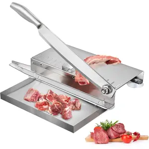Easy-Clean Stainless Steel Manual Meat Slicer - For Frozen Beef, Vegetables, and Bones - Ideal Kitchen Gadget with Rectangular Blade, No Power Needed, Meat Slicer Machine, Durable Kitchen Tool, Kitchen Accessories