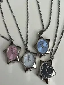 1pcs Adjustable Star Watch Clock Necklace, Japanese Style Bag Charm Pendant, Original Design Creative Jewelry Gift, Mother's Day Present