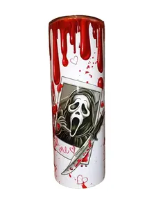 Bloody Scream - Call Me - Blood Paint Drip - 20oz Skinny Straight Sublimation Tumbler - Amy's Tumbler Junkies - Your Favorite Tumbler Shop!