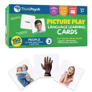 ThinkPsych Real People Flashcards – 150 Durable Picture Cards for Speech Therapy & Autism Learning
