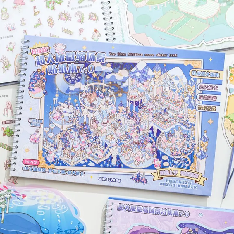 20 Sheets Ultra Large Miniature Scene Sticker Book 7.0, Decal Sticker, 3D Scenery Creation, Creative Collage Material, Collection Series Materials, Sticker Album, Scrapbook Materials, Scrapbooking, Crafts, Scrapbooking Supplies