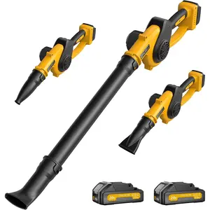 Leaf Blower Cordless with 2  and  Charger, 210 MPH   Blower with 3 Nozzles, 3 Speed Modes, Lightweight & Small Electric Leaf Blowers for Lawn Care, House, Leaves, Dust, Snow