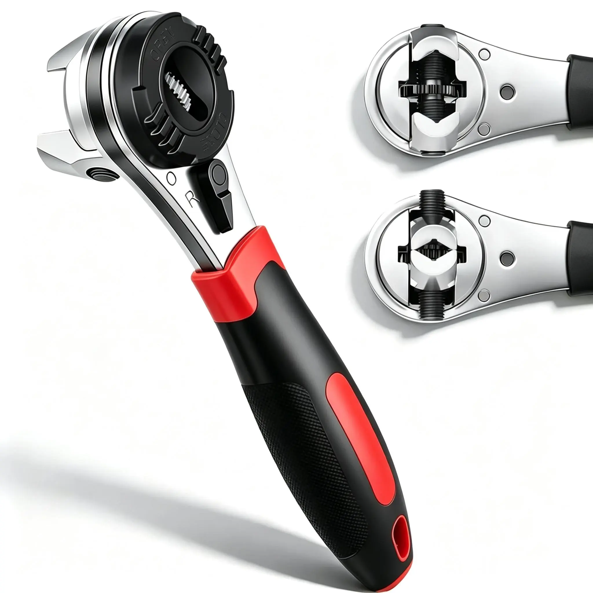 Adjustable Ratchet Wrench for 6-22mm,Upgraded Universal Socket Wrench Tool | 360° Rotating Head,SAE and Metric,Reversible Switch,Cr-V Steel,Ratcheting Kit,Self-Adjusting Set for Nut/Bolt/Screw/Pipe