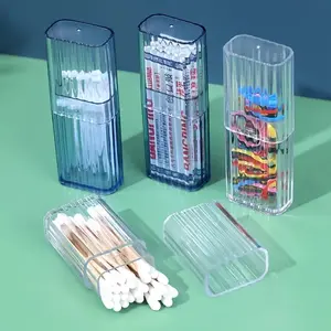 Portable Transparent Storage Box, Business Travel Toothpick Cotton Swab Holder, Small Simple Organizer, Bandage Sticker Keeper, Clear Storage Box