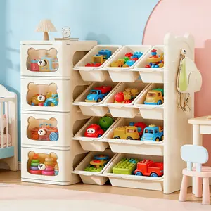 3/4-Tier Open Storage Boxes, Large Capacity Waterproof Organizer with Drawers, DIY Stackable Storage Shelf for Home & Daily Essentials