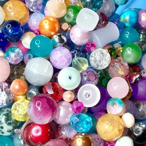 Glass Beads Scoop 8oz Assorted Colors and Sizes for Jewelry Making Crafts DIY Projects Ideal for Accessories and Crafts Kit