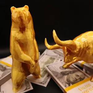 Beary and Bully: Bear and Bull Decor Statues