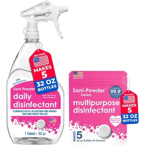 Disinfectant Spray/Sanitizer, Eliminates 99.9% of Bacteria/Viruses, Hypochlorous Acid Tablets, Alcohol Free, Eliminates Odors, USA Made