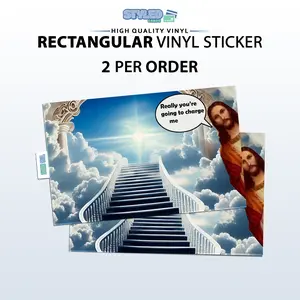Funny Jesus meme rectangular vinyl sticker