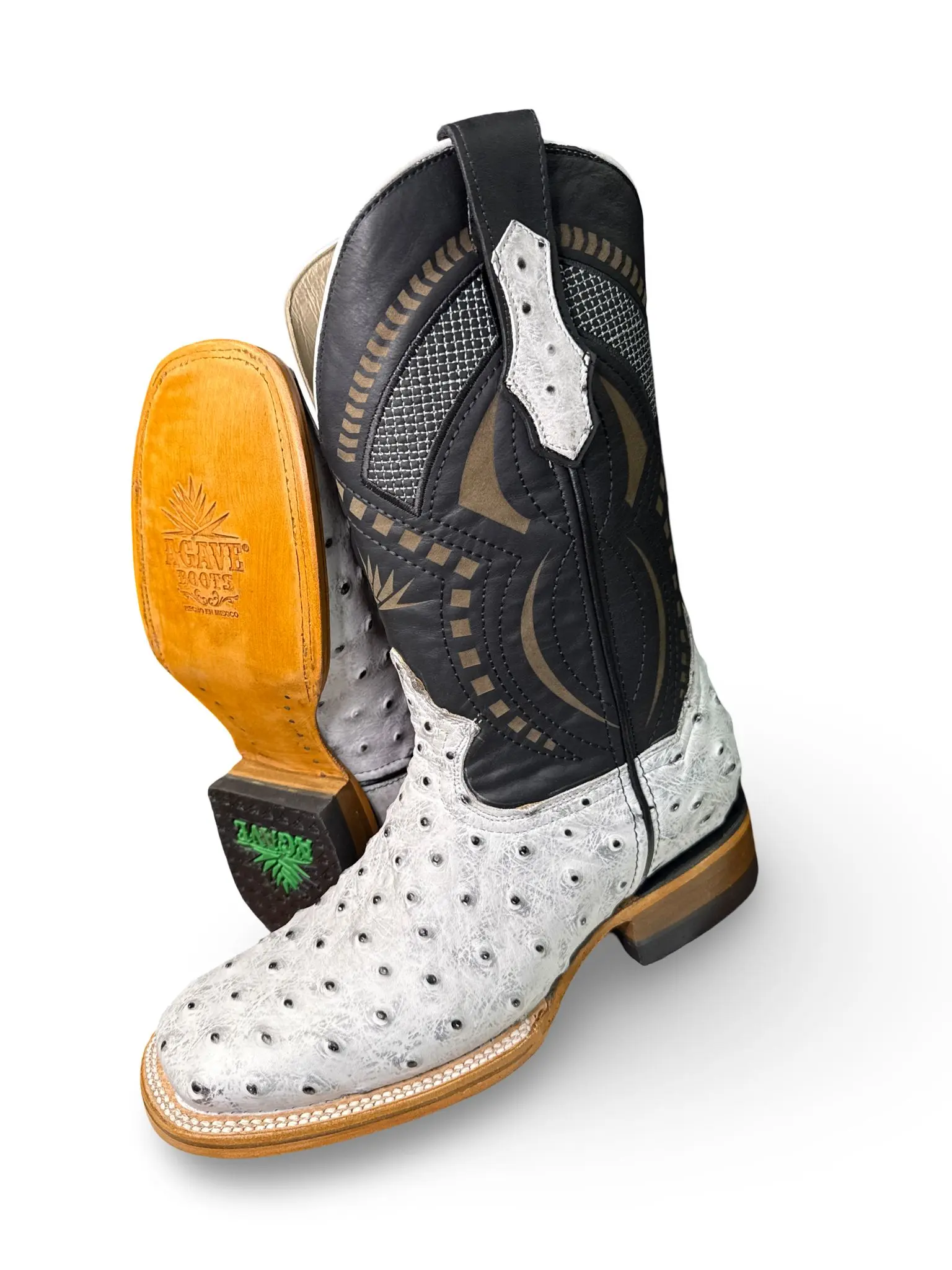 Bota  Vaquera Avestruz Print Para Caballero