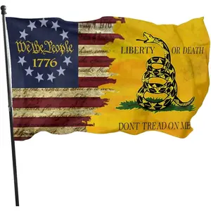 Dont Tread On Me Flag 1776 Flag 3x5 Ft We The People Retro American Flag Polyester Double Sided Mirror Printing Outdoor House Patriotic Decorate
