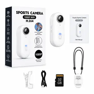 Portable Magnetic Thumb Action Camera, 360° Rotating Clip-On Mini Vlog Camera, Type-C Rechargeable Hands-Free Body Camera for Cycling, Travel, Outdoor Sports, Daily Recording, Beginners, Teens & Students