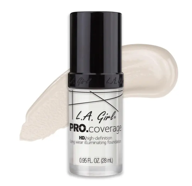L.A. Girl Pro Coverage Liquid Foundation, White, 0.95 Fl Oz