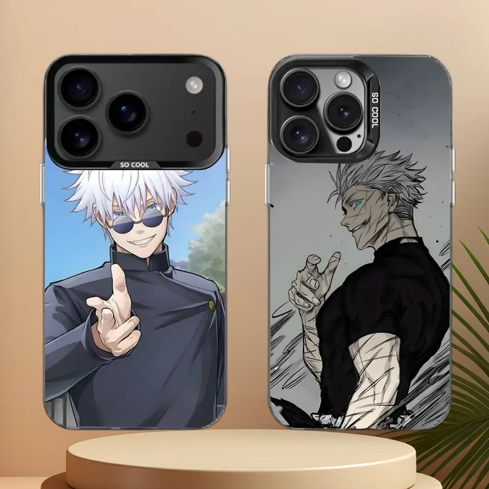 Anime Gojo Satoru Customized TPU Cellphone Case - Black Matte Shockproof Flex Accessories, Full Coverage Vibrant Print for iPhone 17 Air,16,15,14,13,12,11,Pro,MAX,z6, Fits Iphone