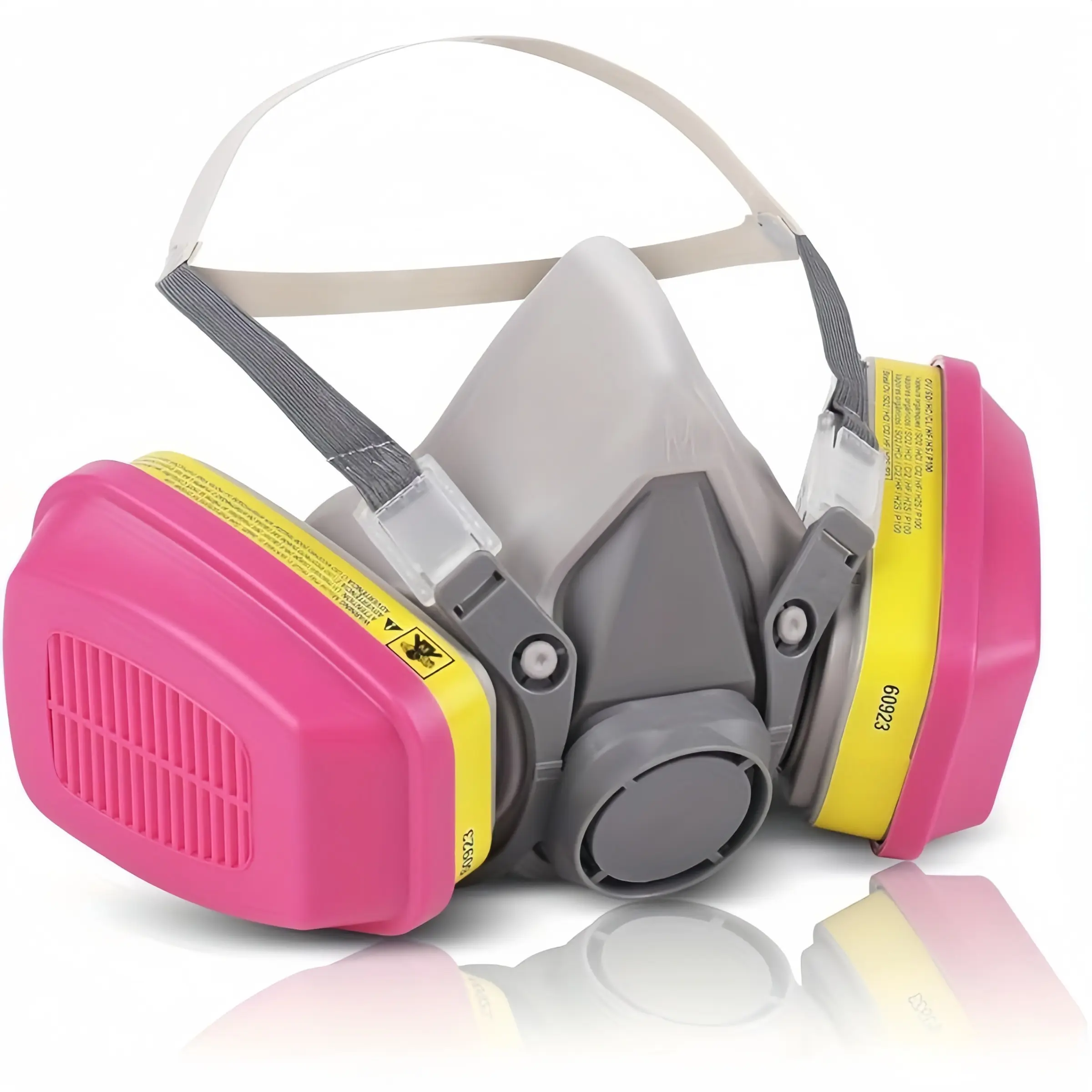 Reusable Respirator Mask with 60923 Filters, 6200 Half Face Cover, Protective Respirator, Dustproof Gasproof Mask, Dustproof, Anti-Gas, Anti-Dust for Painting, Woodworking, Welding, PPE Equipment