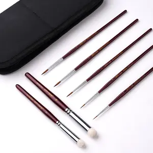 Golden Maple Master I: 5PCS Kolinsky Sable & 2PCS Goat Hair Miniature Paint Brush Set