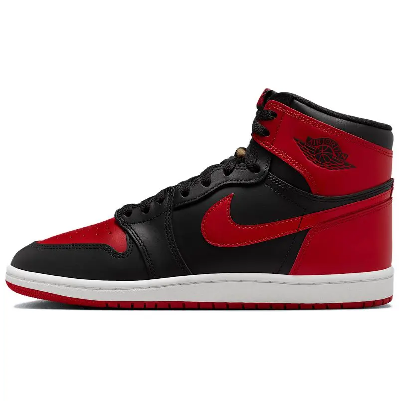Air Jordan 1 Retro High-Top Sneakers, 1985 OG 'Bred/Banned' 2025 Release, Classic Leather Upper, Streetwear Sports Footwear, Runs Small