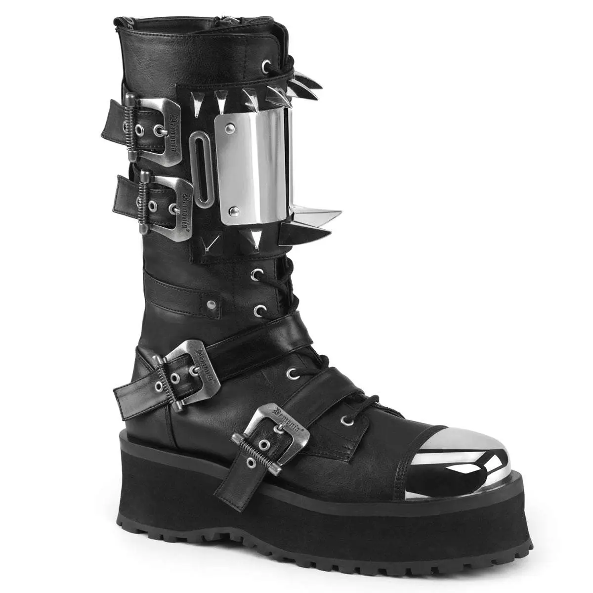 Demonia Men's Gravedigger-250 Black Vegan Leather Ankle Boots