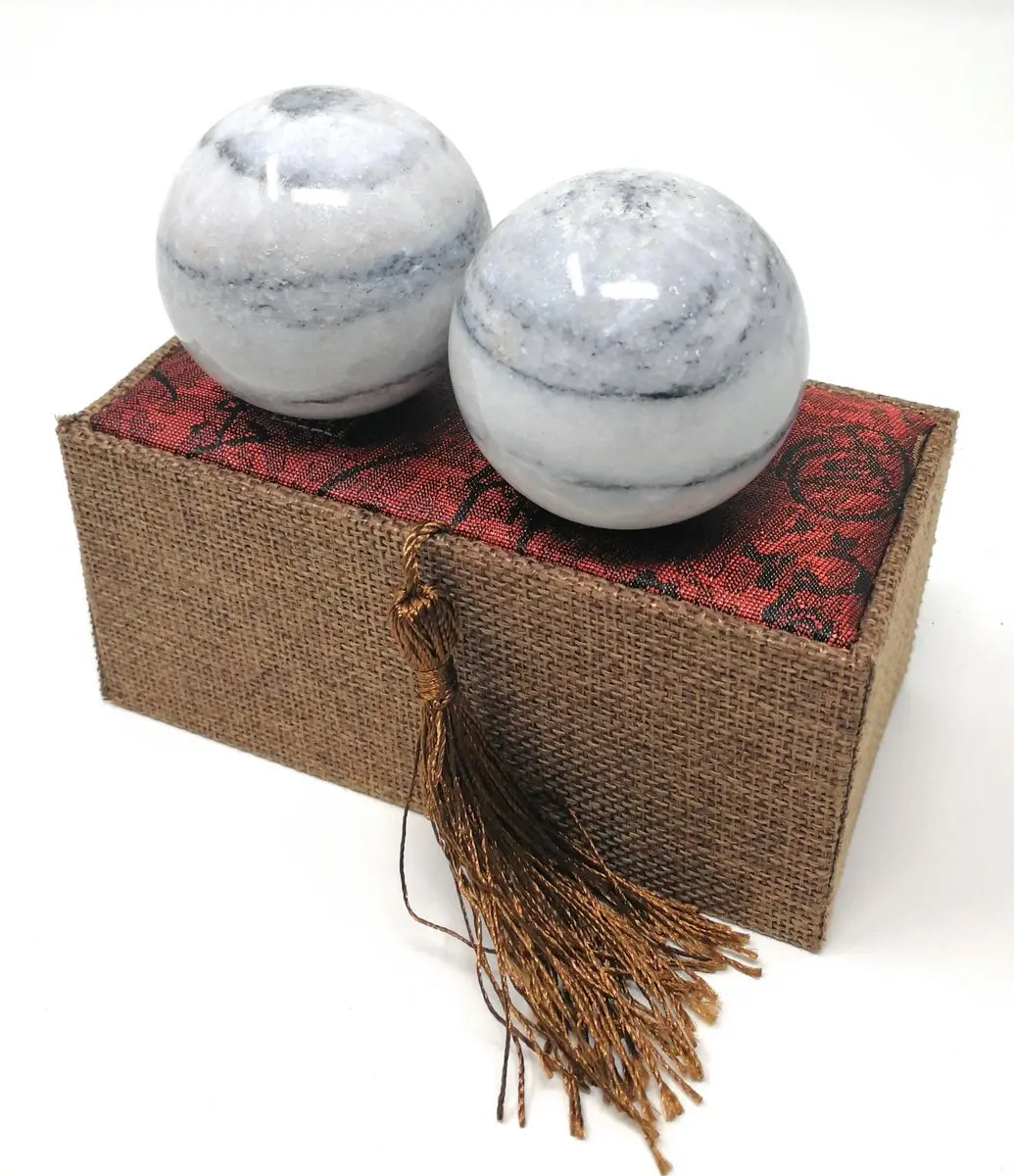 Thy Home Baoding Balls for Stress Relief & Hand Muscle Exercise, 2 in Natural Galaxy Marble Stone Massage Tools for Adults, Stimulates Flow, Blood Boost, Beauty, Wellness, Manual Massage Tools, Hand Tools