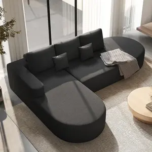 112-inch extra-large corner sofa, modular curved sofa, soft chenille fabric, deep seat design, no assembly required.
