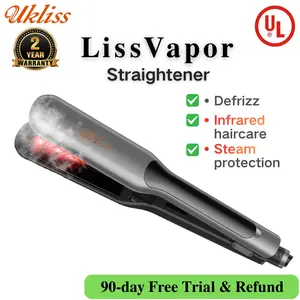 UKLISS LissVapor Straightener Steam&Infrared ProtectionHair Straightner Defrizz Smooth Curler Straightener SteamProtection