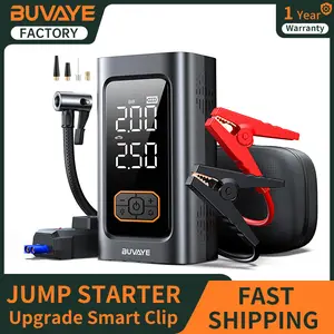 BUVAYE 3500A 150PSI Portable Car Battery Jump Starter Pack with Air Compressor 12V USB Quick Charge 3 Modes Lights Large LCD Display for 9.0 Gas 8.0L Diesel Engines