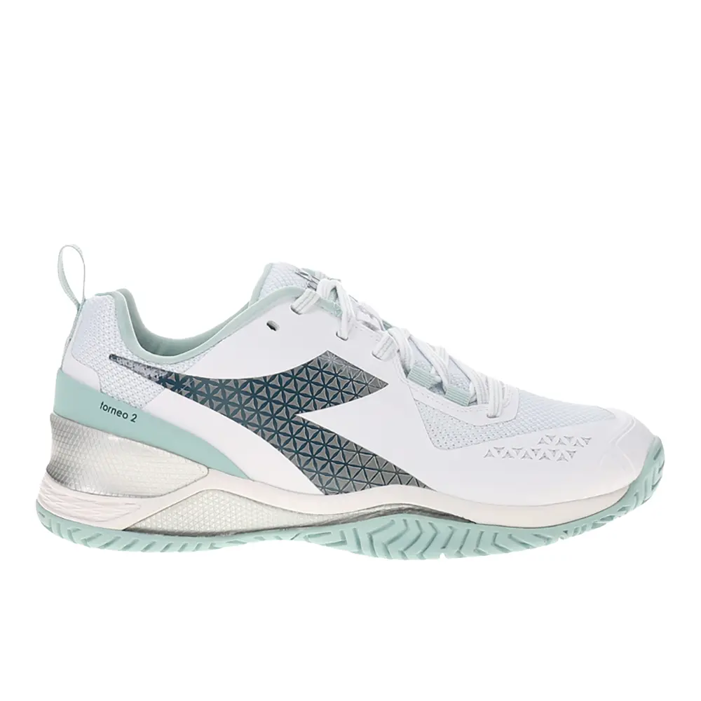 diadora Womens Blushield Torneo 2 All Ground Tennis Sneakers Shoes - Blue, White
