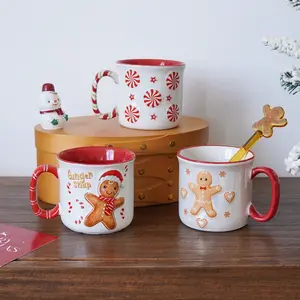 Christmas Gingerbread Man Ceramic Mug, Creative Snowflake Design, Small Capacity Coffee Cup, Perfect for Christmas Parties and Gifts, Coffee Mugs