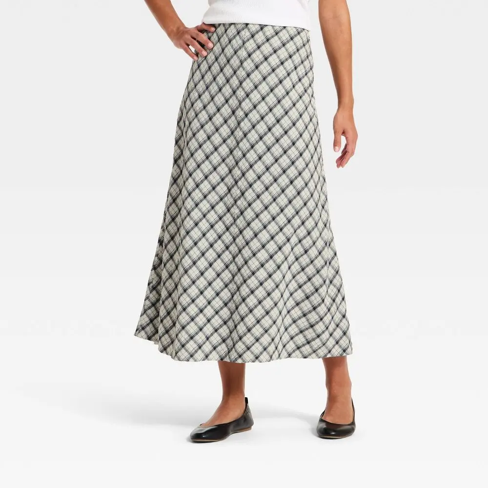 Women's Chic Printed Midi Full Skirt - Spandex-Cotton Fabric, Perfect for Matching Blouses, Viscose