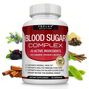 Blood Sugar Complex Supplement Supports Healthy Blood Sugar Levels Already Within Normal Range All Natural with Cinnamon Bitter Melon Chromium Mulberry and Alpha Lipoic Acid Non-GMO 60 Capsules Daily Metabolic Support and Glucose Balance Wellness Formula