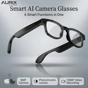 Al Smart Glasses with 8MP CameraVideo Recording 100+ LanguagesTranslation Sunglasses with Cameras BluetoothCall Music Play Men Women 2025 Multifunctional Wearable Smart Glasses