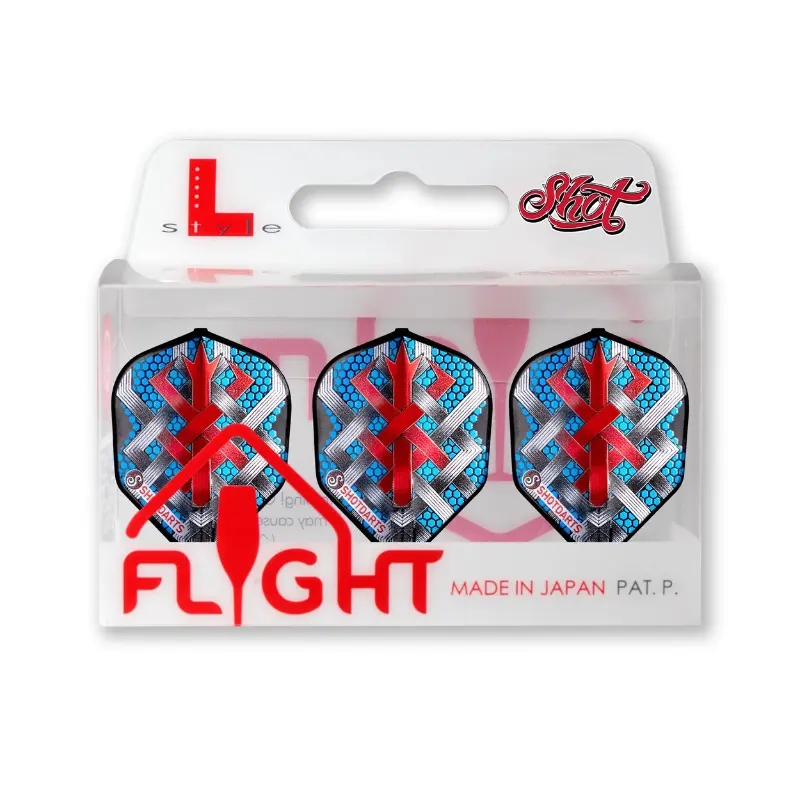 Shot Darts Viking Berserker L-Style Dart Flights for Adults, 3-Pack Nylon/Plastic Flights with Soft Flex Molded Fins, Reinforced Edges, Built-in Cup, Keeps Shape, Robin Hood-Free, Fits Most Shafts, Open 90° for Maximum Accuracy