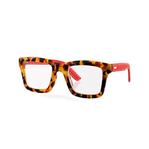 KAZ | Amber Tortoise | Red Vegan Leather