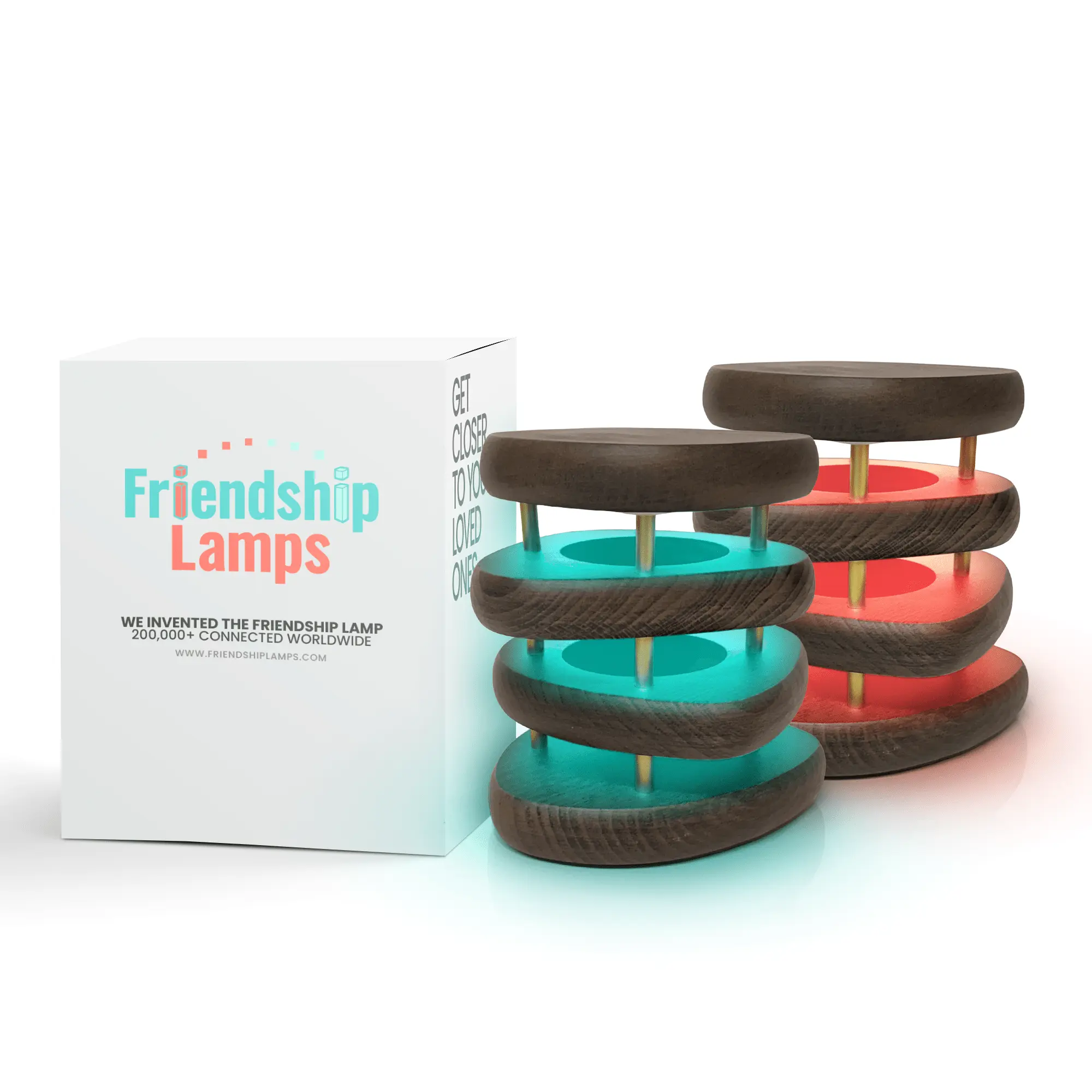 Mid-Century Design Friendship Lamp — Kona / Gold Finish | Retro Wi-Fi Touch Lamp for Connection