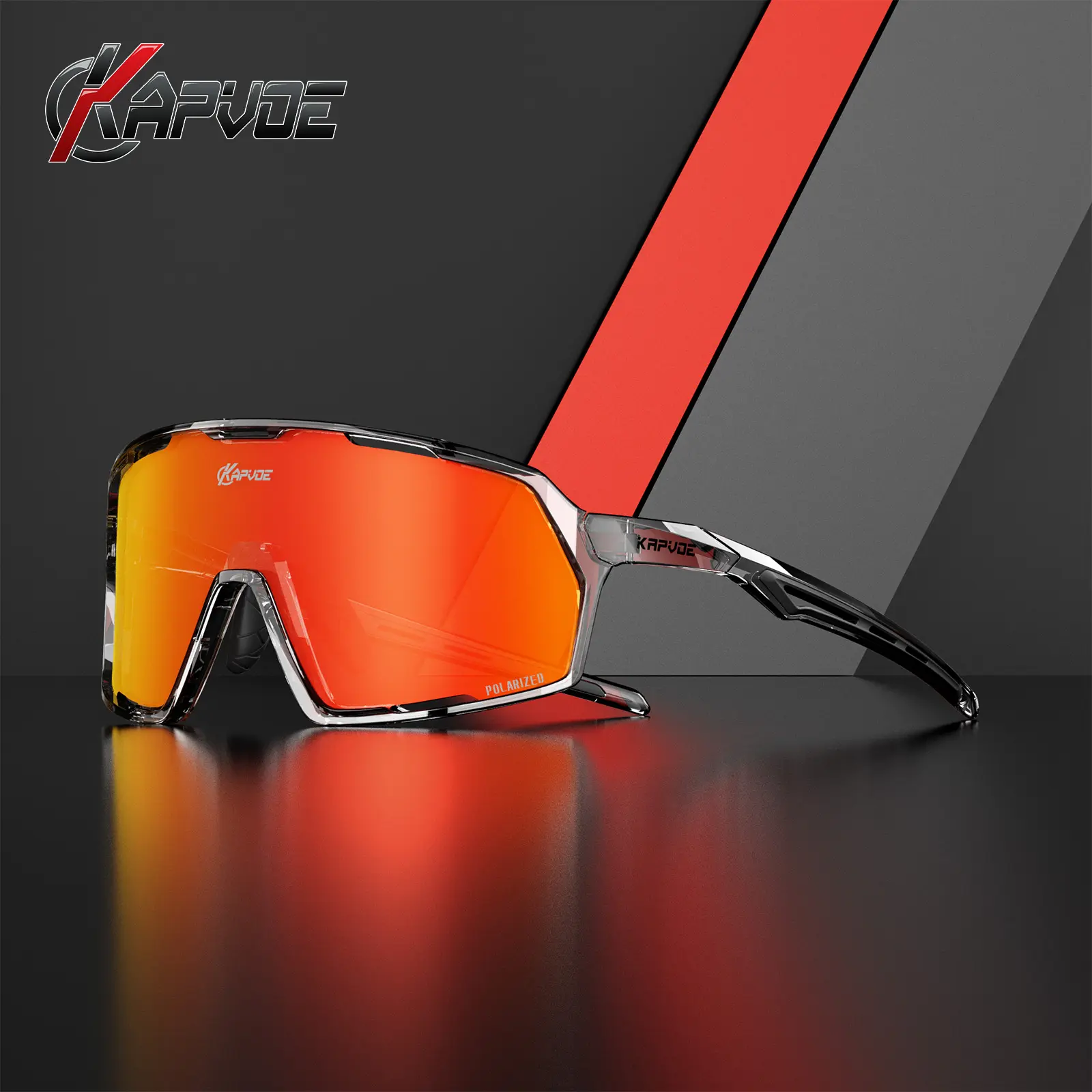 KAPVOE Polarized Cycling Glasses - UV400, 99.99% UVA/UVB Blocking, Anti-Dust, for Adults, Mountain Bikes, Volleyball, Triathlon, Outdoor Sports, Boating, Uv400 Blocker, Polarized Lens, Impact Resistant, Baseball, Wide Field View, Bicycle Accessories, Cycl