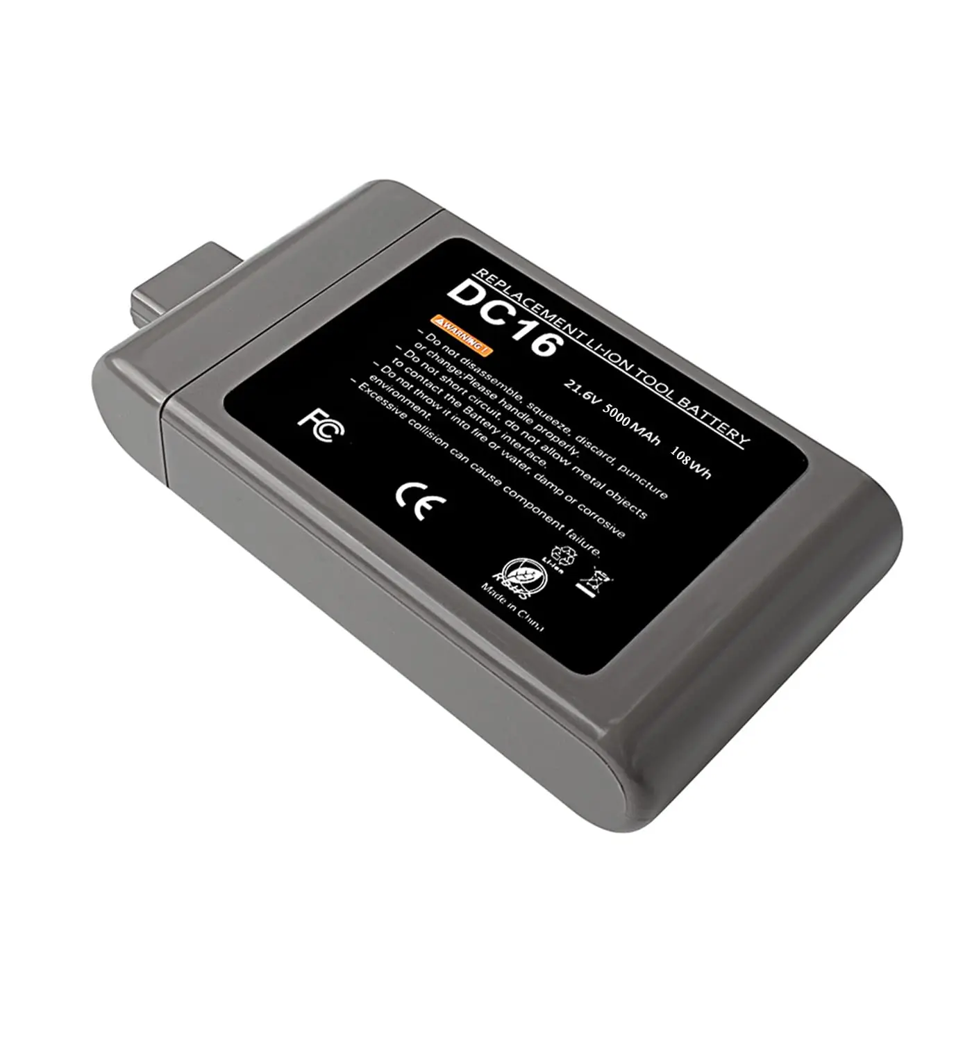 DC16 21.6V 5000mAh Li-Ion Replacement Battery for Dyson DC16 Root 6 Vacuum Cleaner Dyson Handheld Vacuum Cleaner DC16 Root 6 DC16 Animal DC16 Pink 12097 912433-01 912433-03 912433-04 BP01