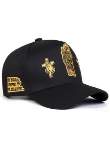 Unisex Jesus Prayer Cross Baseball Hat, Snapback Cap, Adjustable Sun Protection Outdoor Casual Cap, Spring & Fall Travel Beach Vacation Wear