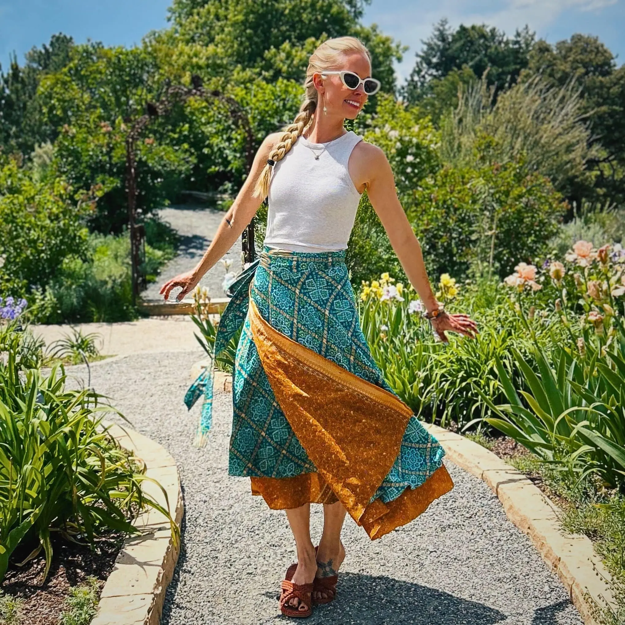 The Original Sari Wrap Skirt Reversible Adjustable Womenswear Comfortable Elegant Design Perfect for Any Occasion