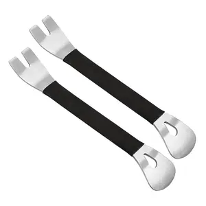 2Counts/Set Car Pry Tools, Auto Repair Tools, Car Interior Removal Tools, Metal Steel Door Panel Dashboard Audio Navigation Trim Puller Interior and Trim Repair Tools for Removing Car Radio